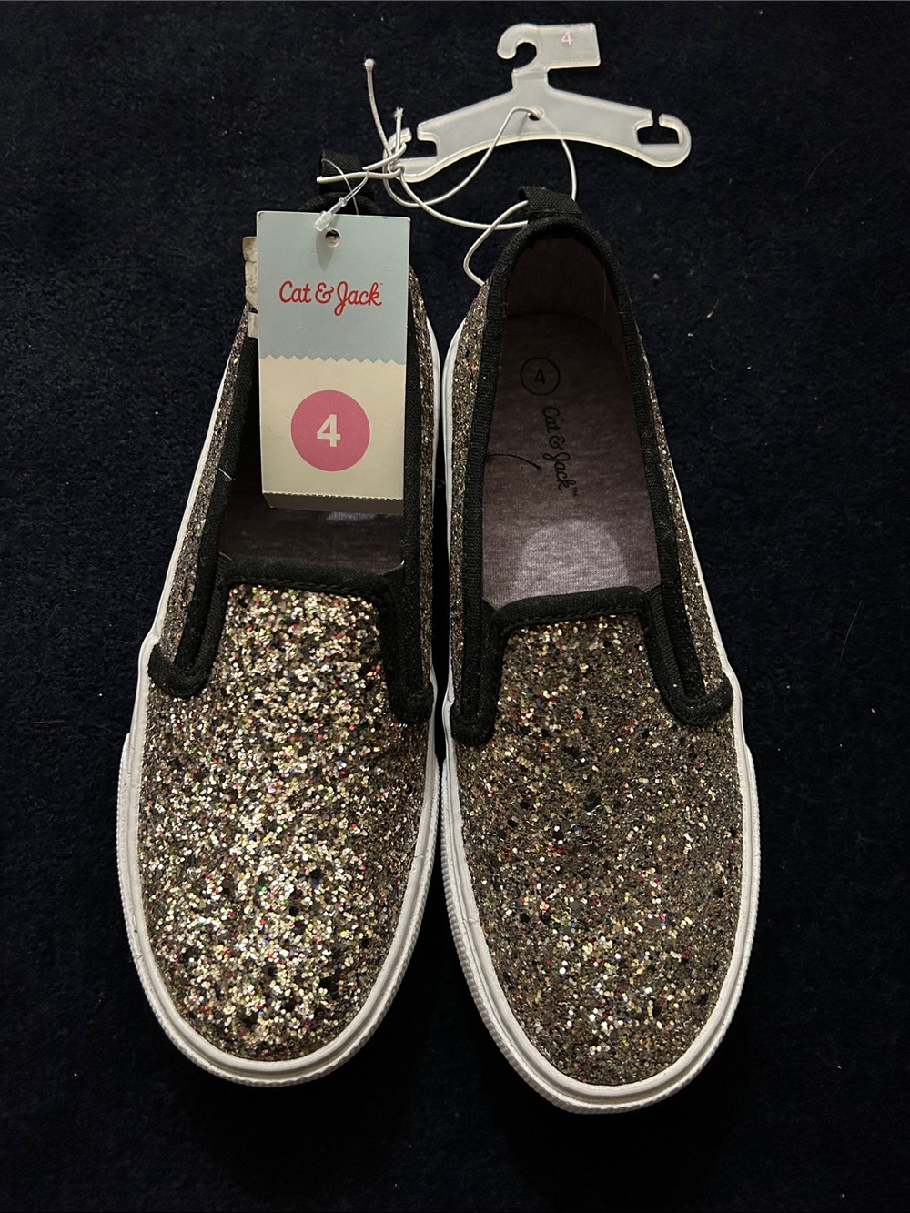Cat & Jack Girls' Multi-Glitter Slip-On Sneakers